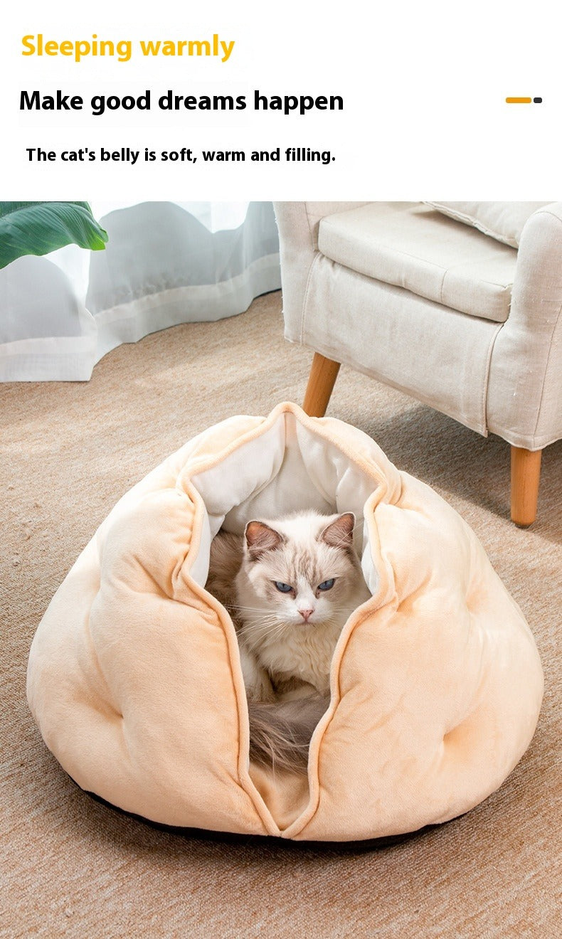 Semi-closed Four Seasons Dumpling Cat Nest Plush