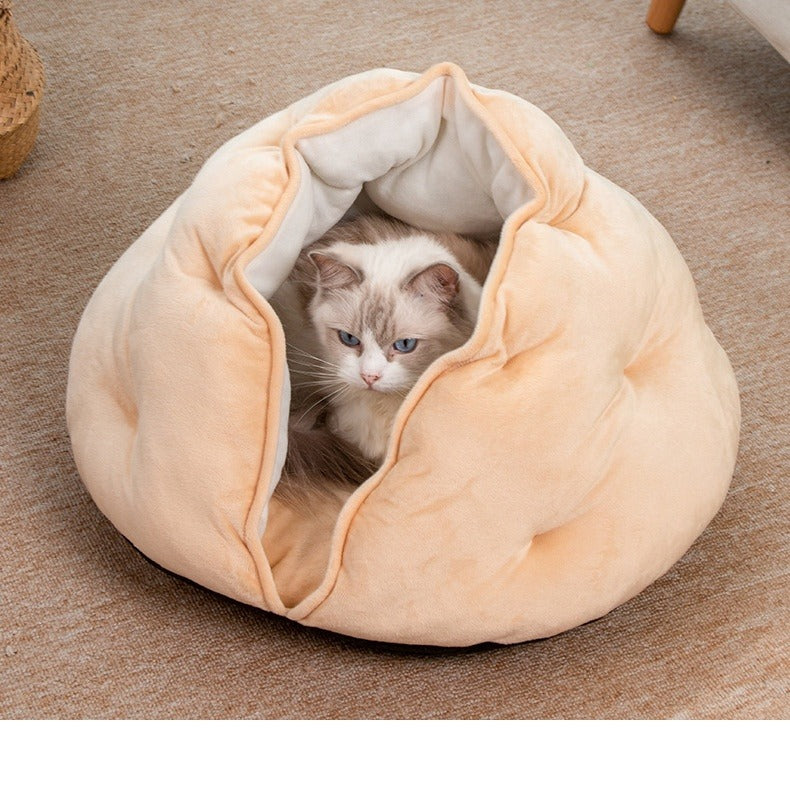 Semi-closed Four Seasons Dumpling Cat Nest Plush
