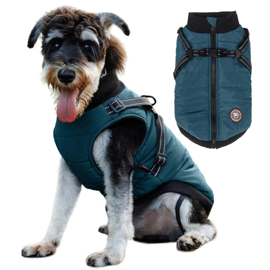 Norbi Pet Vest Harness Warm Vest Jacket Small Dog 2 in 1 Outfit Cold Weather Coat